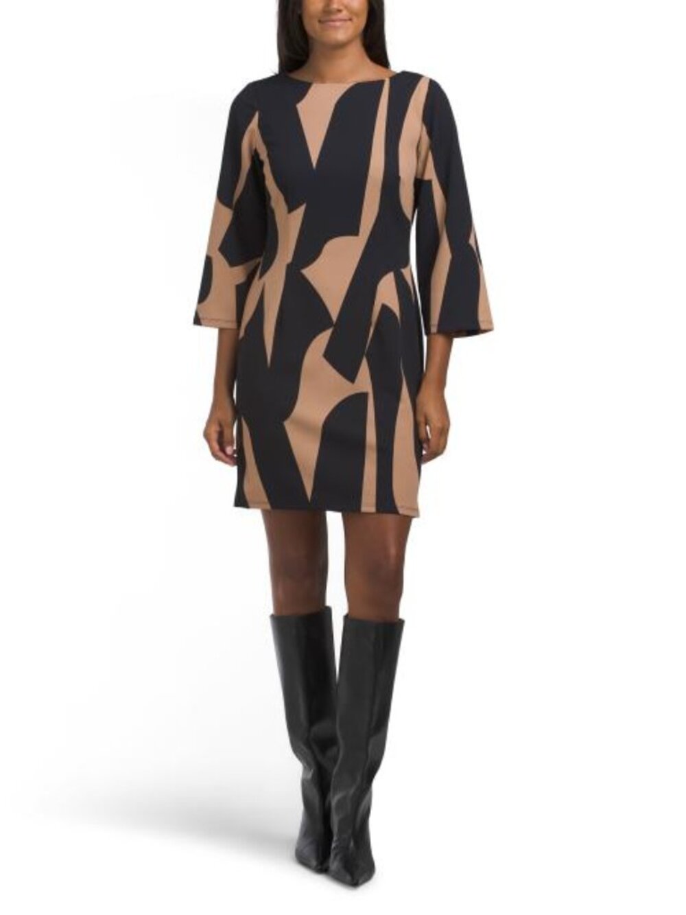 LONDON TIMES Boat Neck Mini Sheath Dress